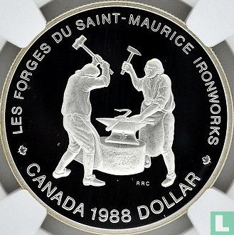 Canada 1 dollar 1988 (PROOF) "250th anniversary of Saint Maurice Ironworks" - Image 1