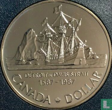 Canada 1 dollar 1987 "400th anniversary of John Davis' exploration of Baffin Island and the Gulf of Cumberland" - Afbeelding 1