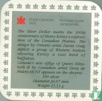 Kanada 1 Dollar 1990 "300th anniversary of Henry Kelsey's exploration of the Canadian Prairies" - Bild 3