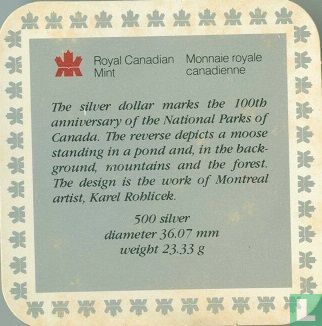 Canada 1 dollar 1985 (PROOF) "100 years National Parks of Canada" - Image 3