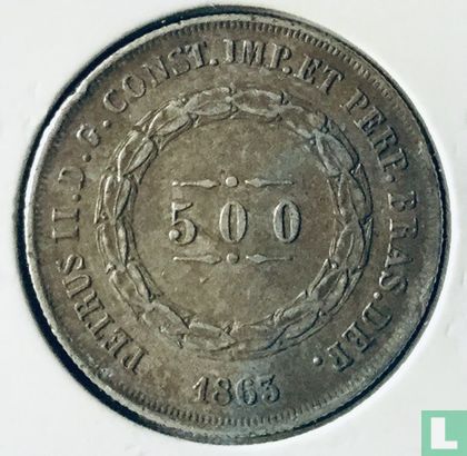 Brazil 500 réis 1863 - Image 1
