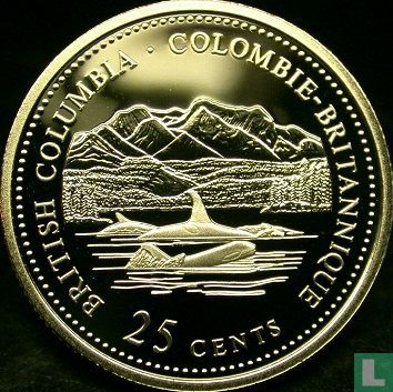 Canada 25 cents 1992 (PROOF) "125th anniversary of the Canadian Confederation - British Columbia" - Afbeelding 2