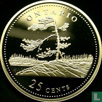 Canada 25 cents 1992 (PROOF) "125th anniversary of the Canadian Confederation - Ontario" - Image 2