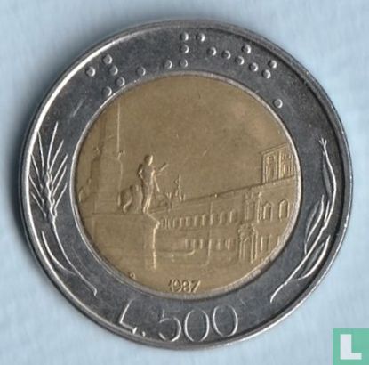 Italië 500 lire 1987 (bimetaal - type 1) - Afbeelding 1