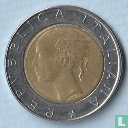Italie 500 lire 1987 (bimétal - type 1) - Image 2