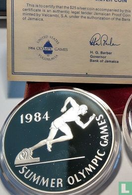Jamaica 25 dollars 1984 (PROOF) "Summer Olympics in Los Angeles" - Image 3