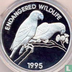 Jamaica 25 dollars 1995 (PROOF) "Black-billed parrots" - Afbeelding 1