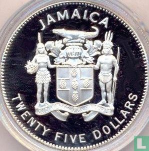 Jamaica 25 dollars 1995 (PROOF) "Black-billed parrots" - Afbeelding 2