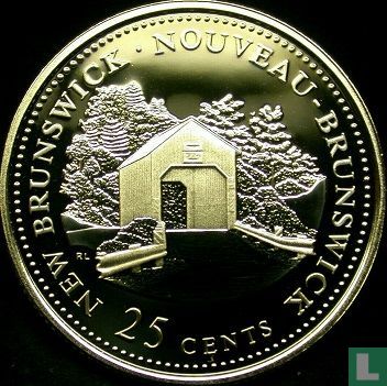 Canada 25 cents 1992 (PROOF) "125th anniversary of the Canadian Confederation - New Brunswick" - Image 2