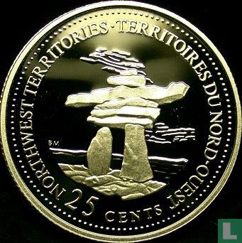Canada 25 cents 1992 (PROOF) "125th anniversary of the Canadian Confederation - Northwest Territories" - Image 2