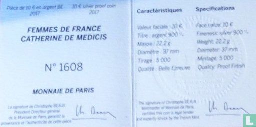 Frankrijk 10 euro 2017 (PROOF) "Catherine de Medicis" - Afbeelding 3
