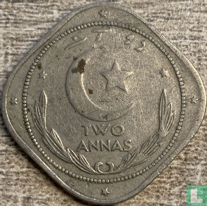 Pakistan 2 annas 1949 (sans point) - Image 2