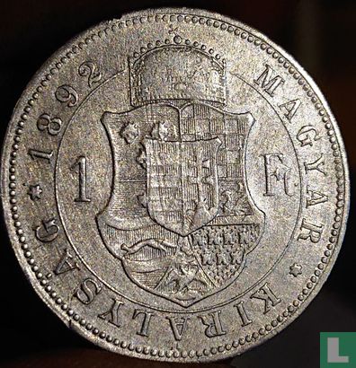Hongarije 1 forint 1892 - Afbeelding 1