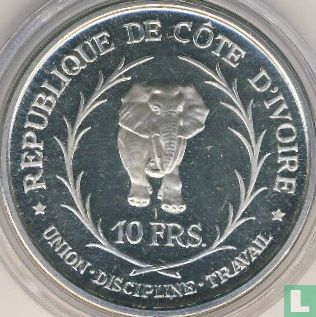 Côte d'Ivoire 10 francs 1966 (BE - argent) - Image 2