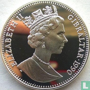 Gibraltar 1 crown 1990 (BE) "90th birthday of Queen Mother" - Image 1
