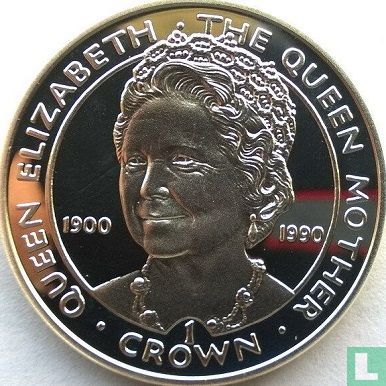 Gibraltar 1 crown 1990 (PROOF) "90th birthday of Queen Mother" - Image 2