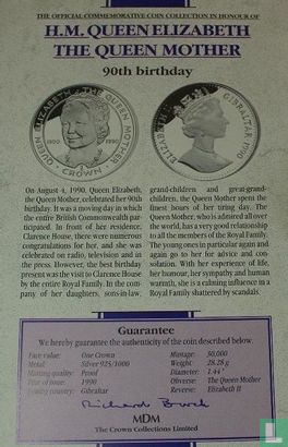 Gibraltar 1 crown 1990 (PROOF) "90th birthday of Queen Mother" - Image 3
