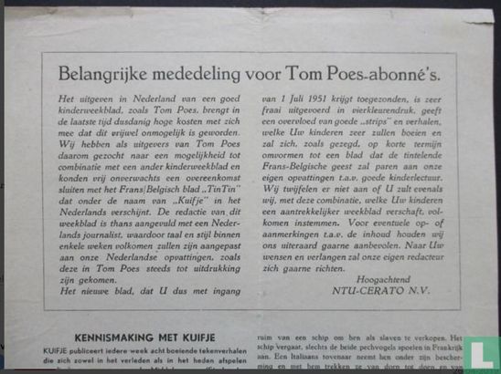 Belangrijke mededeling voor Tom Poes-abonné's - Afbeelding 3