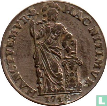 Holland 1 gulden 1748 (reeded edge) - Afbeelding 1
