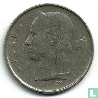 Belgique 1 franc 1958 (NLD) - Image 1