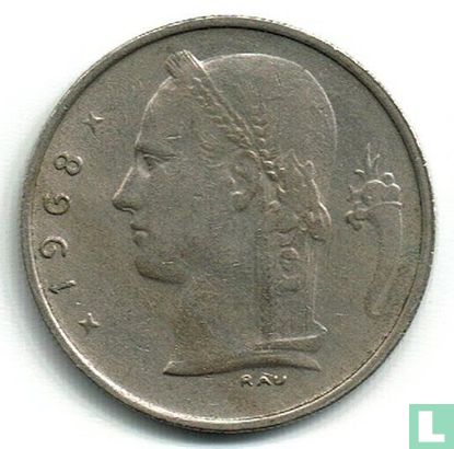 Belgium 1 franc 1968 (NLD) - Image 1
