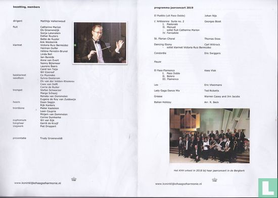 Programma jaarconcert 2019 Koninklijke Haagse Harmonie  - Bild 3