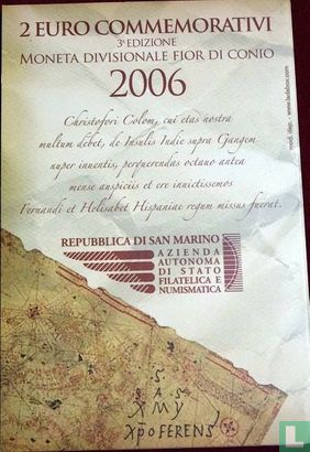 San Marino 2 euro 2006 (folder) "500th anniversary of the death of Christopher Columbus" - Image 3