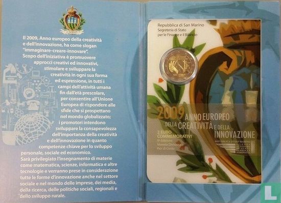 San Marino 2 euro 2009 (folder) "European year of Creativity and Innovation" - Image 2