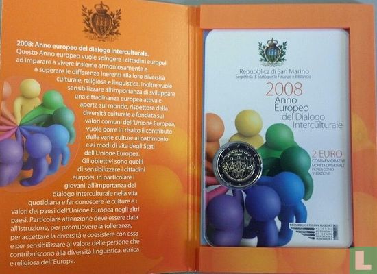 San Marino 2 euro 2008 (folder) "European year for Intercultural Dialogue" - Afbeelding 2