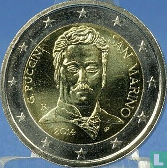 San Marino 2 euro 2014 "90th anniversary of the death of Giacomo Puccini" - Afbeelding 1