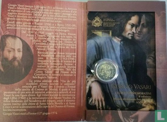 Saint-Marin 2 euro 2011 (folder) "500th anniversary of the birth of Giorgio Vasari" - Image 2