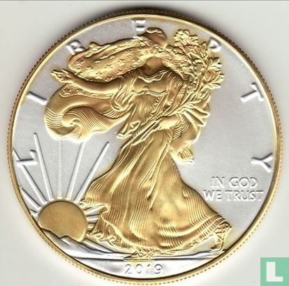 United States 1 dollar 2019 (coloured) "Silver Eagle" - Image 1