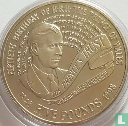 Royaume-Uni 5 pounds 1998 (BE - cuivre-nickel) "50th birthday of Prince Charles" - Image 2