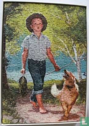 Jongen met hond en vishengel - Afbeelding 2