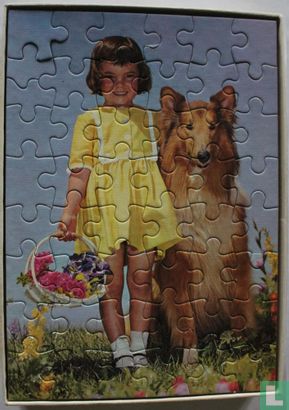 Meisje met hond en bloemenmand - Bild 2