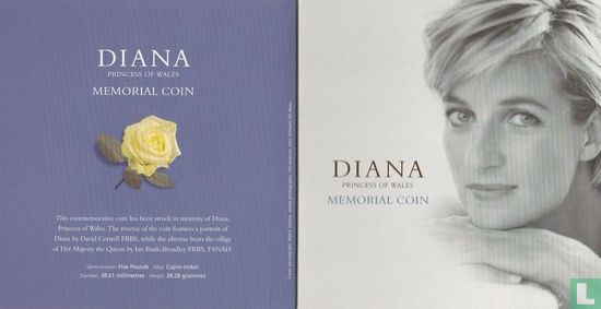 Verenigd Koninkrijk 5 pounds 1999 (folder) "In memory of Diana - Princess of Wales" - Afbeelding 1