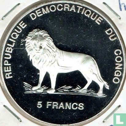 Congo-Kinshasa 5 francs 2000 (PROOF) "Lady Diana - Visit to India" - Image 2