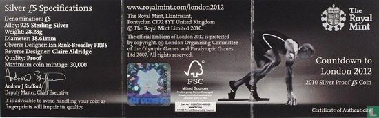 United Kingdom 5 pounds 2010 (PROOF - silver) "Countdown to London 2012" - Image 3