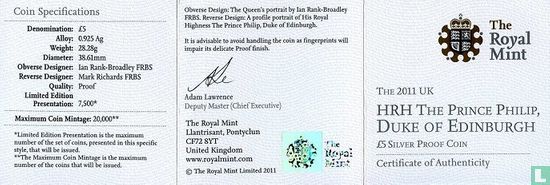Verenigd Koninkrijk 5 pounds 2011 (PROOF - zilver) "90th birthday of Prince Philip" - Afbeelding 3