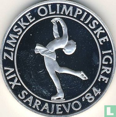 Yugoslavia 100 dinara 1983 (PROOF) "1984 Winter Olympics - Figure skating" - Image 2