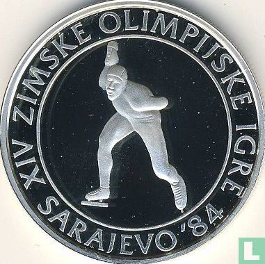 Joegoslavië 100 dinara 1984 (PROOF) "1984 Winter Olympics - Speed skating" - Afbeelding 2