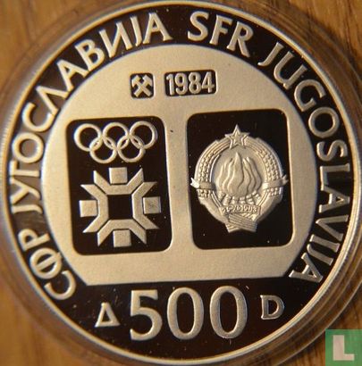 Joegoslavië 500 dinara 1984 (PROOF) "1984 winter Olympics - slalom skiing" - Afbeelding 1