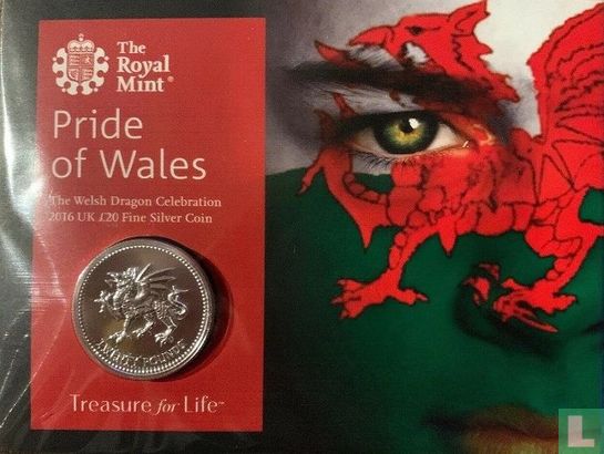 Verenigd koninkrijk 20 pounds 2016 (folder) "Pride of Wales - Welsh Dragon" - Afbeelding 1