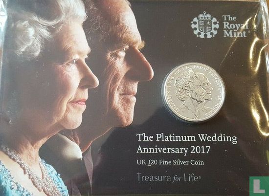 Verenigd Koninkrijk 20 pounds 2017 (folder) "70th wedding anniversary of Queen Elizabeth II and Prince Philip" - Afbeelding 1