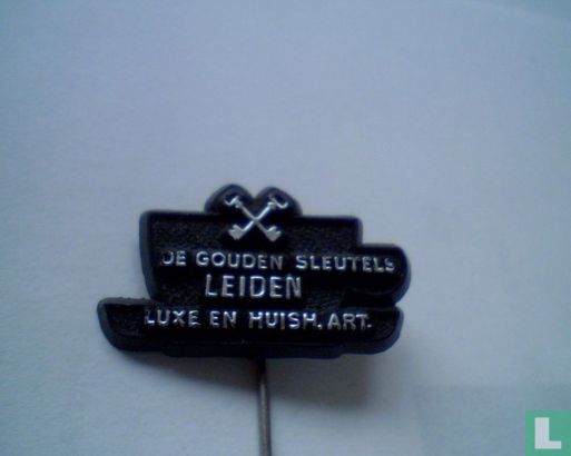 De gouden sleutels Leiden luxe en huish. art. [zilver op zwart]