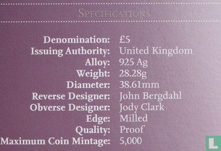 United Kingdom 5 pounds 2015 (PROOF) "Christening of Princess Charlotte Elizabeth Diana" - Image 3