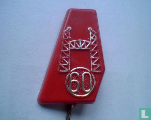 60 (vertical-lift bridge) [gold on red]