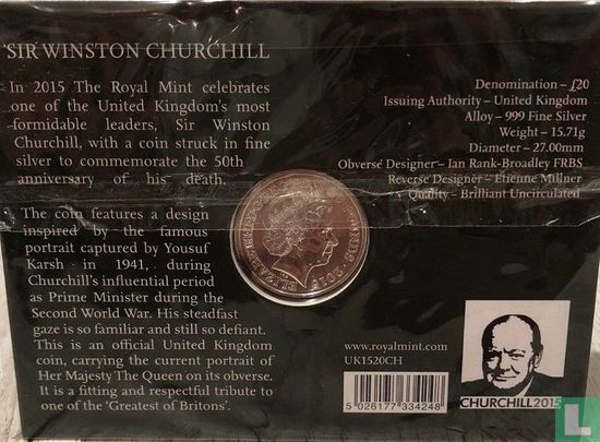 Verenigd Koninkrijk 20 pounds 2015 (folder) "50th anniversary of the death of Sir Winston Churchill" - Afbeelding 2