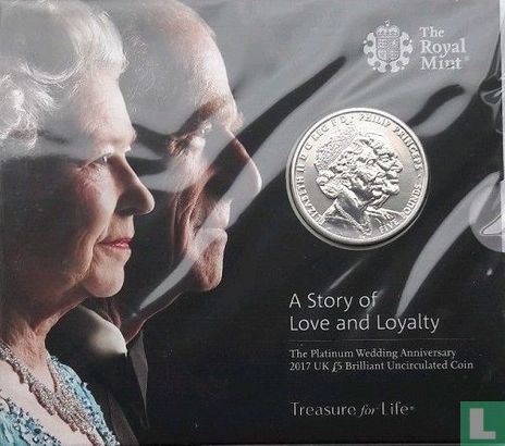 Vereinigtes Königreich 5 Pound 2017 (Folder) "70th wedding anniversary of Queen Elizabeth II and Prince Philip" - Bild 1