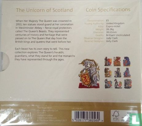 Vereinigtes Königreich 5 Pound 2017 (Folder) "Unicorn of Scotland" - Bild 2